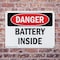 Signmission Battery Inside Danger Sign, Plastic, 10in W x 7in L, 2PK OS-2PACK-DS-P-710-L-2078 - alternate 6